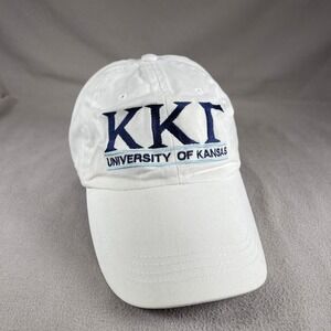 KKR University OF Kansas Hat Women OS White‎ Strapback Cap Split Bar Sorority